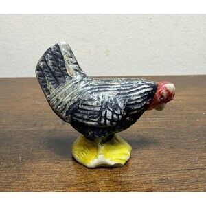 Vintage BISQUE Japan Chicken Rooster Chick Figurine 1940s 1950s Miniature
